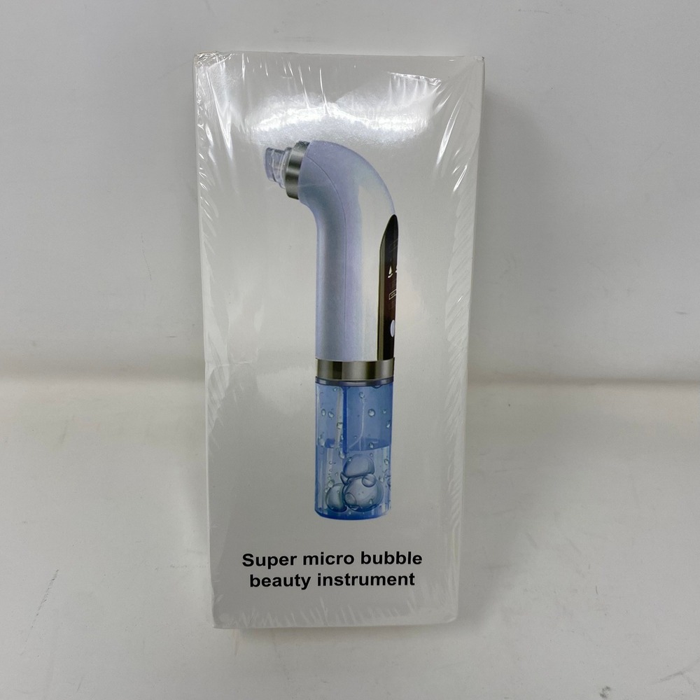Super Micro Bubble Beauty Instrument Facial Cleansing Device White Blue
